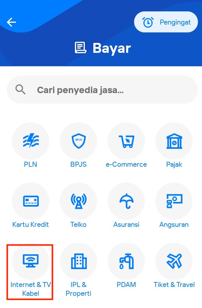 Pilih Internet & TV Kabel