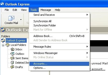 Setting email di Outlook Express
